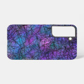 Paarse en zwarte Abstracte lijn Unieke kunst Samsung Galaxy Hoesje (Achterkant horizontaal)