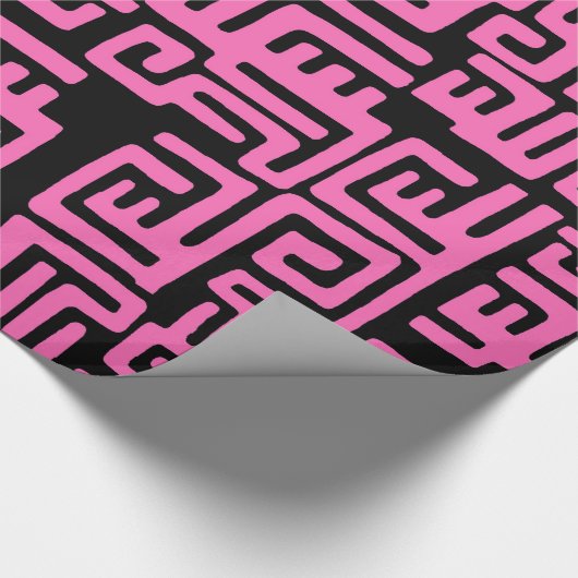 Paarse en zwarte Afrikaanse afdrukken Cadeaupapier (Hoek)