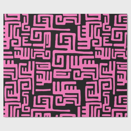 Paarse en zwarte Afrikaanse afdrukken Cadeaupapier (Vlak)