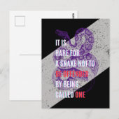 Paarse en zwarte beledigde slangen sarcastisch cit briefkaart (Voorkant / Achterkant)