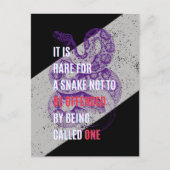 Paarse en zwarte beledigde slangen sarcastisch cit briefkaart (Voorkant)