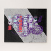 Paarse en zwarte beledigde slangen sarcastisch cit legpuzzel (Horizontaal)