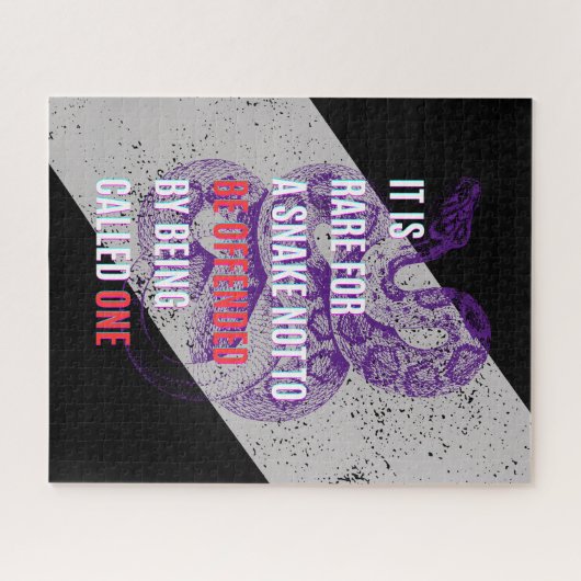 Paarse en zwarte beledigde slangen sarcastisch cit legpuzzel (Horizontaal)