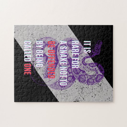 Paarse en zwarte beledigde slangen sarcastisch cit legpuzzel (Horizontaal)