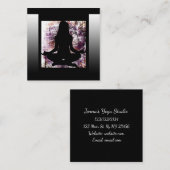 Paarse en zwarte Bemiddeling Yoga-Visitekaartjes Vierkante Visitekaartje (Voorkant / Achterkant)