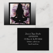 Paarse en zwarte Bemiddeling Yoga-Visitekaartjes Visitekaartje (Voorkant / Achterkant)