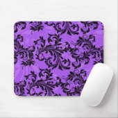 Paarse en zwarte bladroller Mousepad Muismat (Met muis)