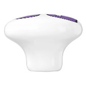 Paarse en zwarte bloem keramische knop (Zijkant)