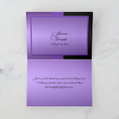 Paarse en zwarte bloemen foto dankkaart bedankkaart (Binnen)