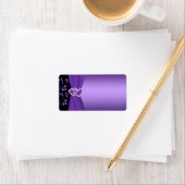 Paarse en zwarte bloemenhartjes Label - Blank (Insitu)