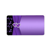 Paarse en zwarte bloemenhartjes Label - Blank (Voorkant)