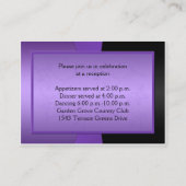 Paarse en zwarte bloemenontvangst Kaart (Achterkant)