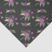 Paarse en zwarte bloemenpatroon aangepaste tekst tissuepapier (Detail)