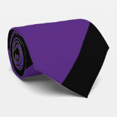 Paarse en zwarte brede streep stropdas (Opgerold)