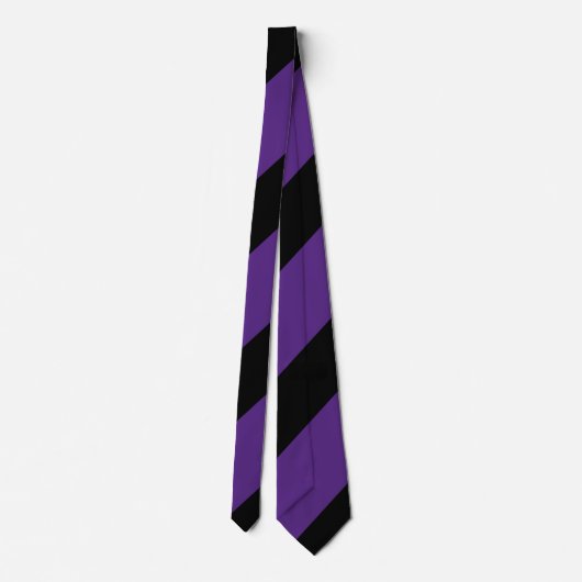 Paarse en zwarte brede streep stropdas (Achterkant)