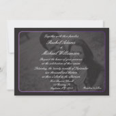 Paarse en zwarte bruiloft kaart (Achterkant)