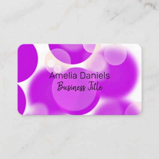 Paarse en zwarte Bubble Visitekaartje (Voorkant)