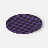 Paarse en zwarte buffels controleren het gespeelde papieren bordje (Gekanteld)