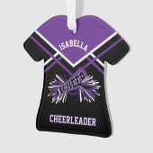 Paarse en zwarte Cheerleader Ornament (voorkant)