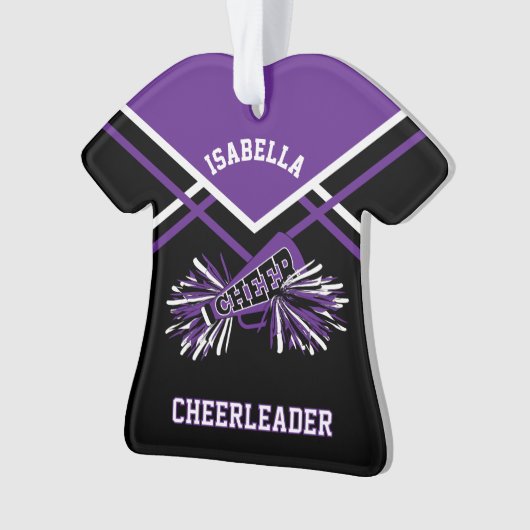 Paarse en zwarte Cheerleader Ornament (voorkant)