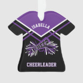 Paarse en zwarte Cheerleader Ornament (voorkant)