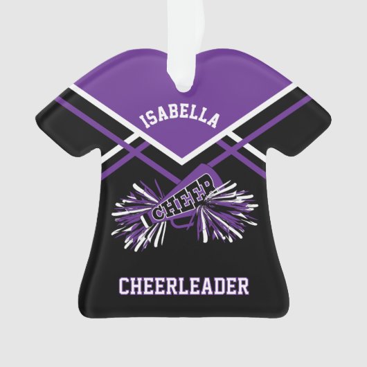 Paarse en zwarte Cheerleader Ornament (voorkant)