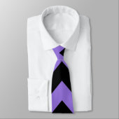 Paarse en zwarte Chevron Zigzag Pattern Stropdas (Gebonden)