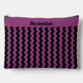 Paarse en zwarte Chevrons - GROTE accessoirezak Etui (Voorkant)