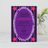 Paarse en zwarte Circus Bachelorette Kaart (Staand voorkant)