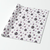 Paarse en zwarte cupcake inpakpapier rol (Uitgerold)