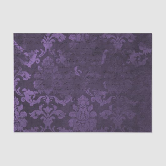 Paarse en zwarte Damask Tissuepapier (Voorkant)