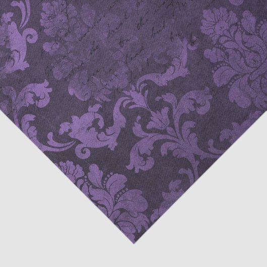 Paarse en zwarte Damask Tissuepapier (Detail)