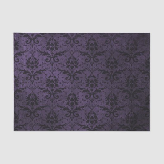 Paarse en zwarte Damask Tissuepapier (Voorkant)