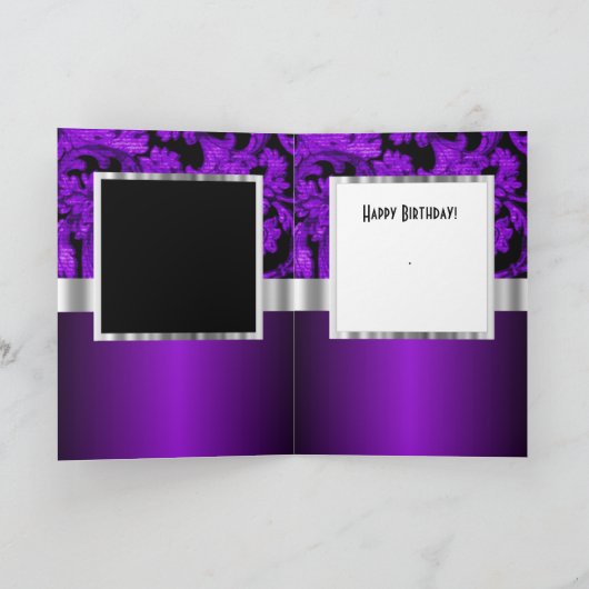 Paarse en zwarte damast zoet zestien kaart (Binnen)