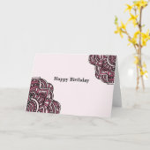 Paarse en zwarte Design Kaart (Gele Bloem)