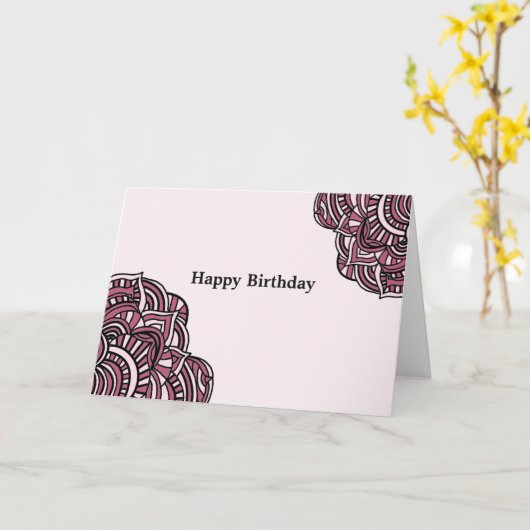 Paarse en zwarte Design Kaart (Gele Bloem)