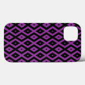 Paarse en zwarte diamant patroon Case-Mate iPhone Case (Achterkant (horizontaal))