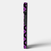 Paarse en zwarte diamant patroon Case-Mate iPhone Case (Achterkant / Links)