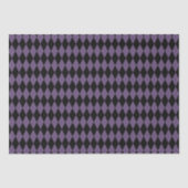 Paarse en zwarte diamantpatroon Halloween Tissuepapier (Voorkant)