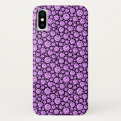 Paarse en zwarte Diamond Bling Pattern Case-Mate iPhone Case (Achterkant)