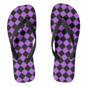 Paarse en zwarte Diamond Pattern Teenslippers