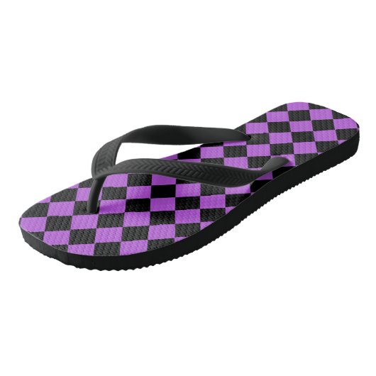 Paarse en zwarte Diamond Pattern Teenslippers (Schuin)