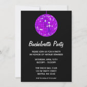 Paarse en zwarte Disco Ball Bachelorette Party Kaart (Voorkant)