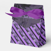 Paarse en zwarte doos met lintpatroon bedankdoosjes (Voorkant Zijde)