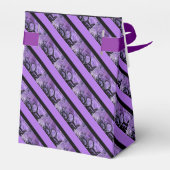 Paarse en zwarte doos met lintpatroon bedankdoosjes (Achterkant)