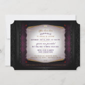 Paarse en zwarte elegante Halloween Party Note Kaart (Achterkant)