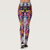Paarse en zwarte etherische convulsiesplatter leggings (Achterkant)