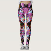 Paarse en zwarte etherische convulsiesplatter leggings (Voorkant)