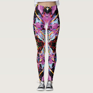 Paarse en zwarte etherische convulsiesplatter leggings
