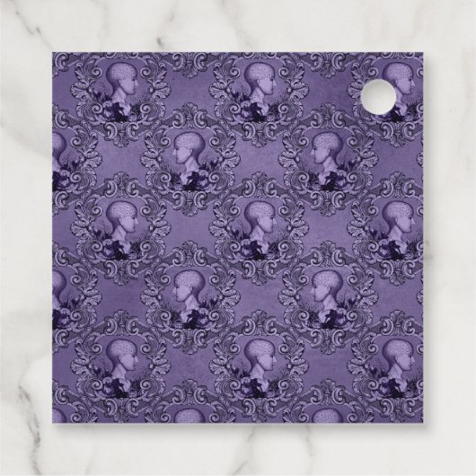 Paarse en zwarte Fancy Victoriaans Gotische Schede Bedankjes Labels (Achterkant)